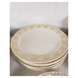 Set of RC Co. Sebring Bridal Gold Dinnerware Made in the USA, it uses 22 KT gold in its design