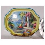 Collection of Vintage Decorative Trays and Platters