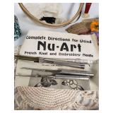 Vintage Crochet and Embroidery Supplies with Nu-Art Needle Set and Accessories