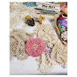 Vintage Crochet and Embroidery Supplies with Nu-Art Needle Set and Accessories