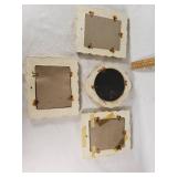 Set of 4 Vintage Ornate Picture Frames with Floral and Religious Prints