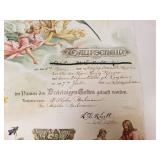 Baptism Certificate with Religious Imagery and Floral Design -1915