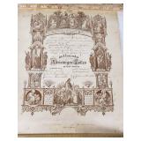 Baptism Certificate with Religious Illustrations - 1890