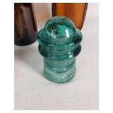 Vintage Glass Bottles and Insulator