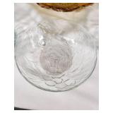 Mixed Glass Bowls, Including Amber and Clear Cut Glass Designs