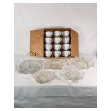 Vintage Glassware and White Teacups