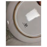 Glass and Ceramic Serving Dishes and Platters including Floral Plate, Cut Glass Bowls, and Serving Trays