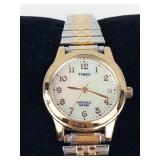Timex Indiglo Quartz Gold Tone Bracelet Watch - New Battery, Running
