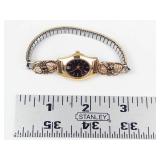 Vintage Diamond and Black hills 10k gold, Armitron Quartz Bracelet Watch - New Battery, Running