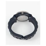 Geneva Crystal Bezel Black Quartz Watch - New Battery - Running