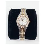 Relic Rhinestone Quartz Two-Tone Stainless Steel Watch - New Battery - Running