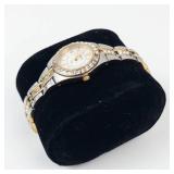 Relic Rhinestone Quartz Two-Tone Stainless Steel Watch - New Battery - Running