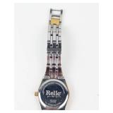 Relic Rhinestone Quartz Two-Tone Stainless Steel Watch - New Battery - Running