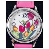 Floral Quartz Wrist Watch - Running, New Battery