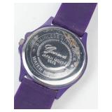 Geneva Purple Rhinestone Quartz Watch - Battery Running