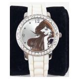 Little Mermaid Disney Accutime Quartz Watch With Rhinestone Bezel - Running, New Battery