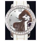 Little Mermaid Disney Accutime Quartz Watch With Rhinestone Bezel - Running, New Battery