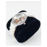 Little Mermaid Disney Accutime Quartz Watch With Rhinestone Bezel - Running, New Battery