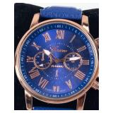 Geneva Quartz Analog Watch With Blue Strap