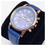Geneva Quartz Analog Watch With Blue Strap