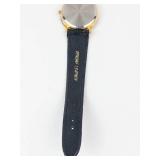 Movado Quartz Watch With Genuine Leather Strap - New Battery - Running