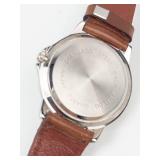 Kl Quartz Analog Watch With Brown Leather Strap - Running, New Battery
