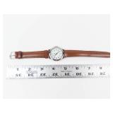 Kl Quartz Analog Watch With Brown Leather Strap - Running, New Battery