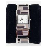 Quartz Stainless Steel Geometric Bracelet Watch - New Battery - Running