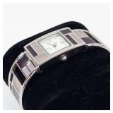 Quartz Stainless Steel Geometric Bracelet Watch - New Battery - Running