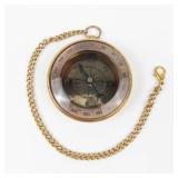 Brass Pocket Compass With Chain working