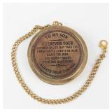 Brass Pocket Compass With Chain working