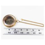 Brass Pocket Compass With Chain working