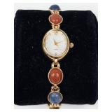 Quartz Bracelet Watch With Stone Accents - New Battery - Running