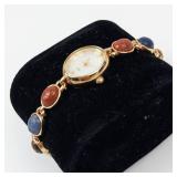 Quartz Bracelet Watch With Stone Accents - New Battery - Running