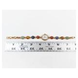 Quartz Bracelet Watch With Stone Accents - New Battery - Running