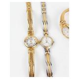 Ladies Quartz Cuff Watches (Lot of 3) - New Batteries- Running