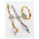 Ladies Quartz Cuff Watches (Lot of 3) - New Batteries- Running