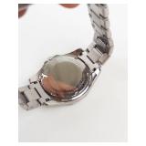 Fossil Crystal-Accented Green Dial Watch With Box - running new battery