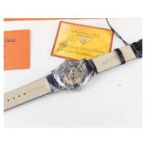 Stuhrling Original Automatic Skeleton Watch With Box & Papers - Brand new - running