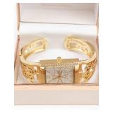 Chrystina Crystal Cuff Watch in Box - running new battery