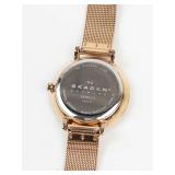 Skagen SKW2313 Women's Rose Gold Mesh Watch With Box - running new battery