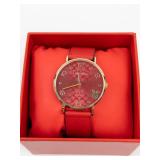 Leila Rose Red Leather Women's Watch in Box - running