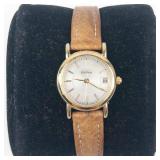 Citizen Eco-Drive Gold-Tone Leather Strap Watch - running