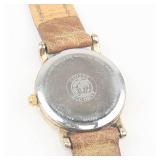 Citizen Eco-Drive Gold-Tone Leather Strap Watch - running