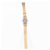 Citizen Eco-Drive Gold-Tone Leather Strap Watch - running