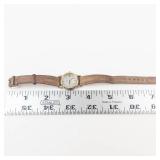 Citizen Eco-Drive Gold-Tone Leather Strap Watch - running