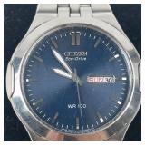 Citizen Eco-Drive WR100 Day-Date Stainless Steel Watch - running