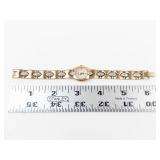 Armitron Quartz Gold Tone Crystal Bracelet Watch - New Battery - Running