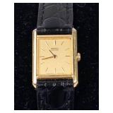 Seiko Quartz Gold-Tone Square Watch - New Battery - Running