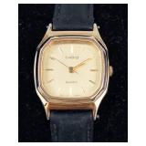 Casio Quartz Analog Watch With Leather Strap - New Battery- Running